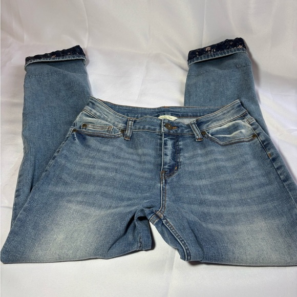 MATILDA JANE Just Imagine Taylor Straight Leg Floral Cuff Jean Size 8 - Picture 4 of 14